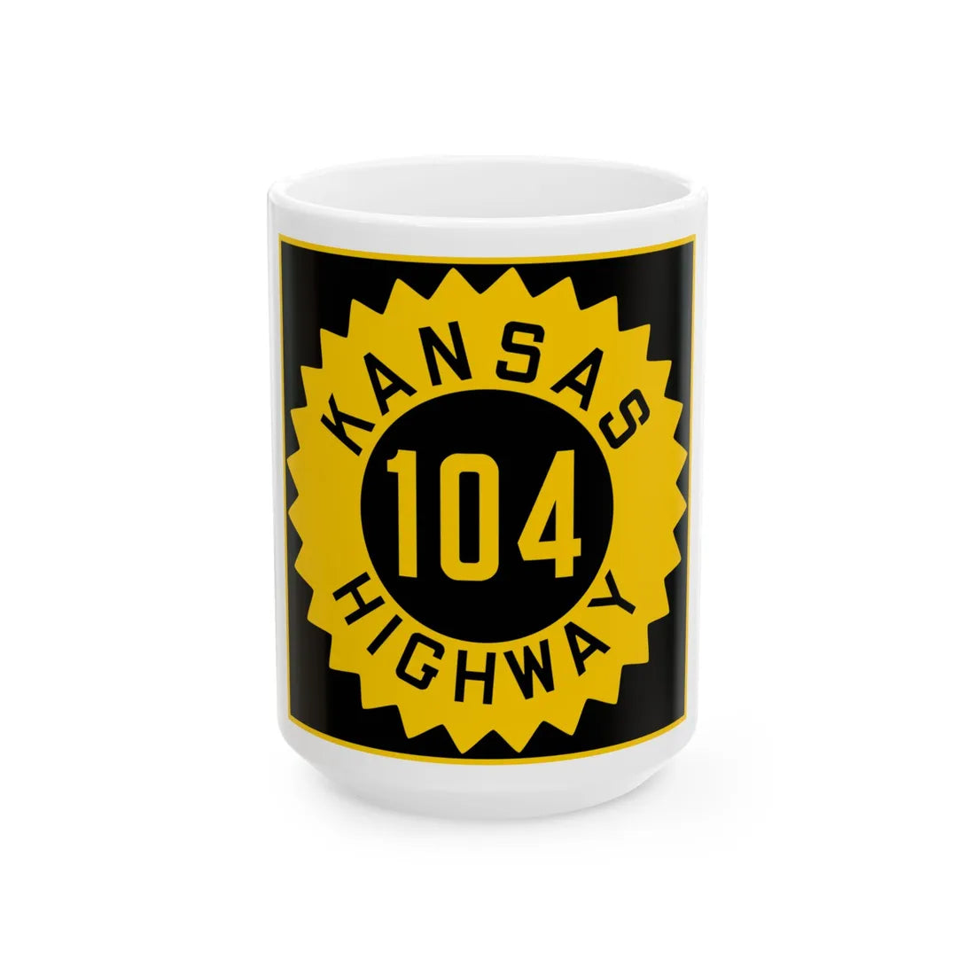 K-104 1926 (Kansas) (Road Sign) White Coffee Mug 15oz - Go Mug Yourself