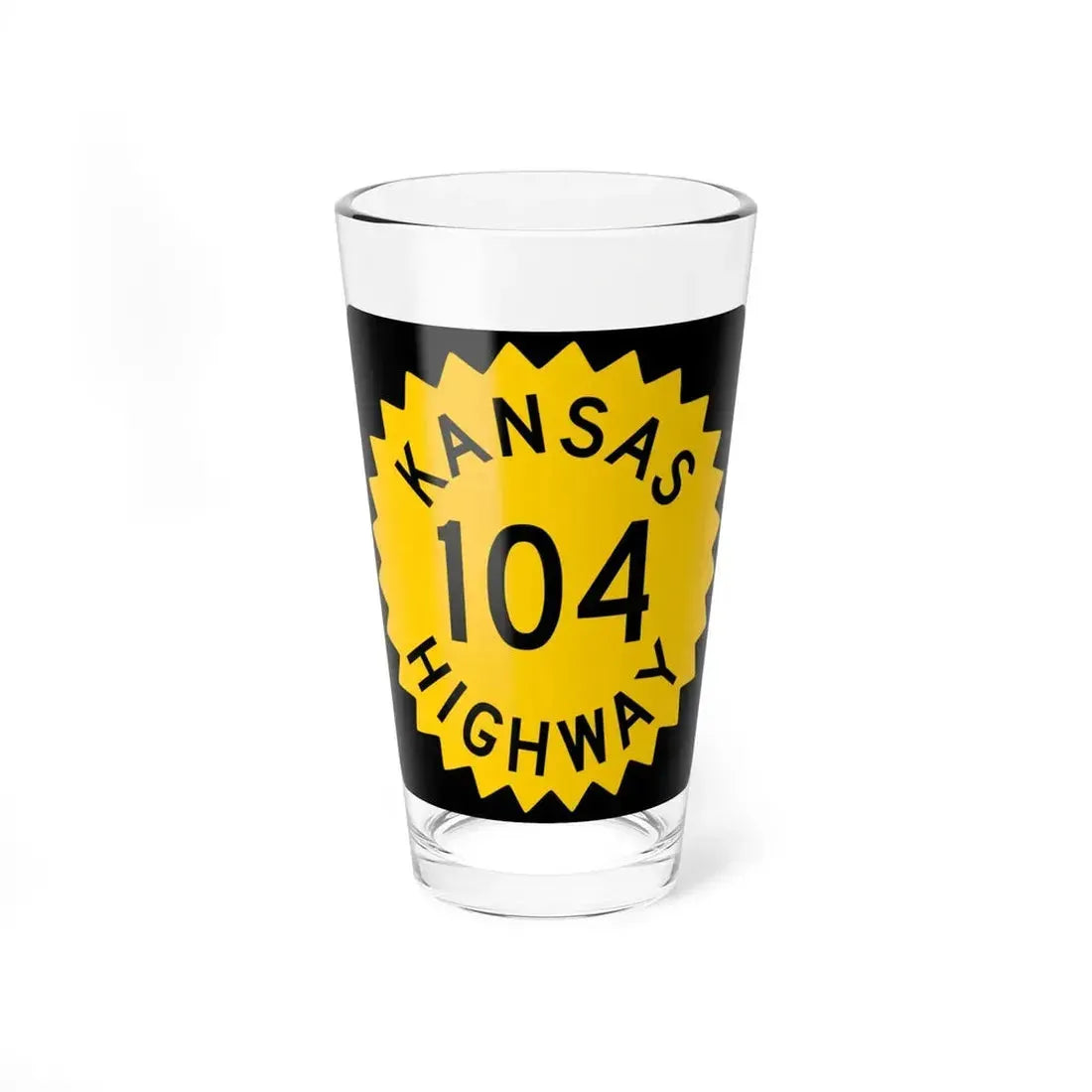 K-104 1948 (Kansas) (Road Sign) Pint Glass 16oz 16oz - Go Mug Yourself