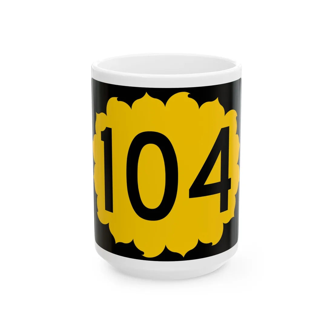 K-104 (Kansas) (Road Sign) White Coffee Mug 15oz - Go Mug Yourself