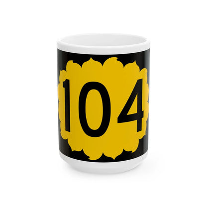 K-104 (Kansas) (Road Sign) White Coffee Mug 15oz - Go Mug Yourself