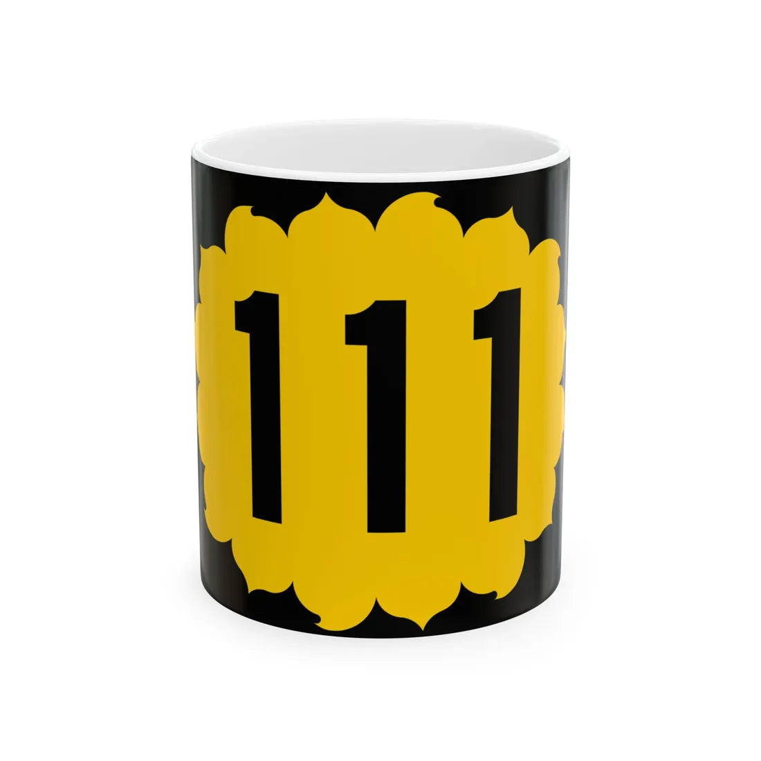 K-111 (Kansas) (Road Sign) White Coffee Mug 11oz - Go Mug Yourself