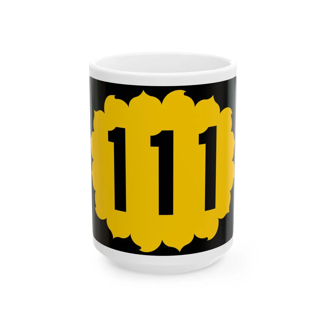 K-111 (Kansas) (Road Sign) White Coffee Mug 15oz - Go Mug Yourself