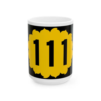 K-111 (Kansas) (Road Sign) White Coffee Mug 15oz - Go Mug Yourself