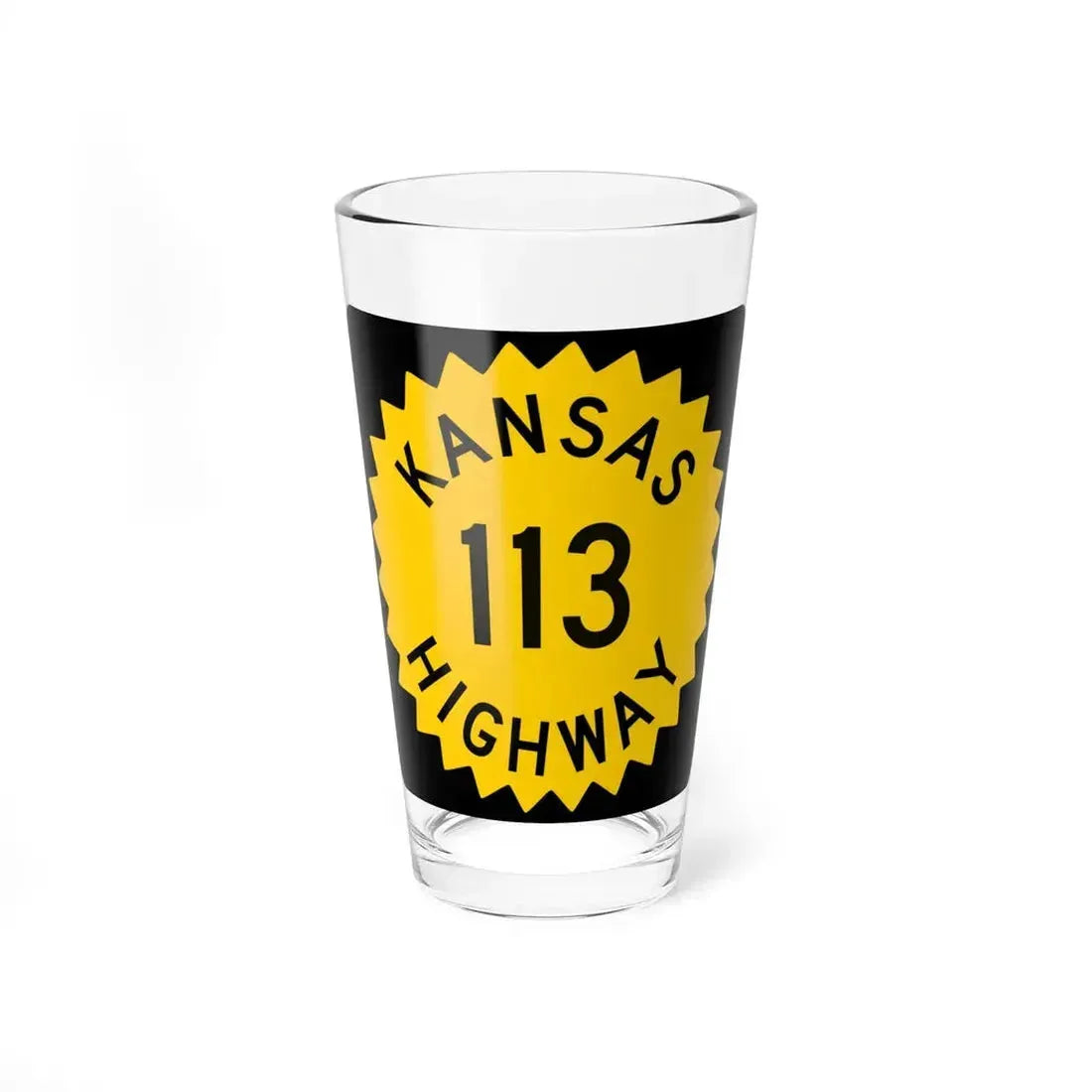 K-113 1948 (Kansas) (Road Sign) Pint Glass 16oz 16oz - Go Mug Yourself
