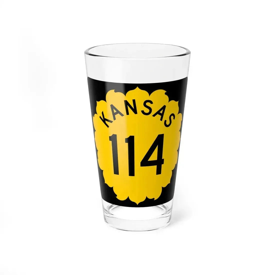 K-114 1962 (Kansas) (Road Sign) Pint Glass 16oz 16oz - Go Mug Yourself