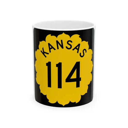 K-114 1962 (Kansas) (Road Sign) White Coffee Mug 11oz - Go Mug Yourself