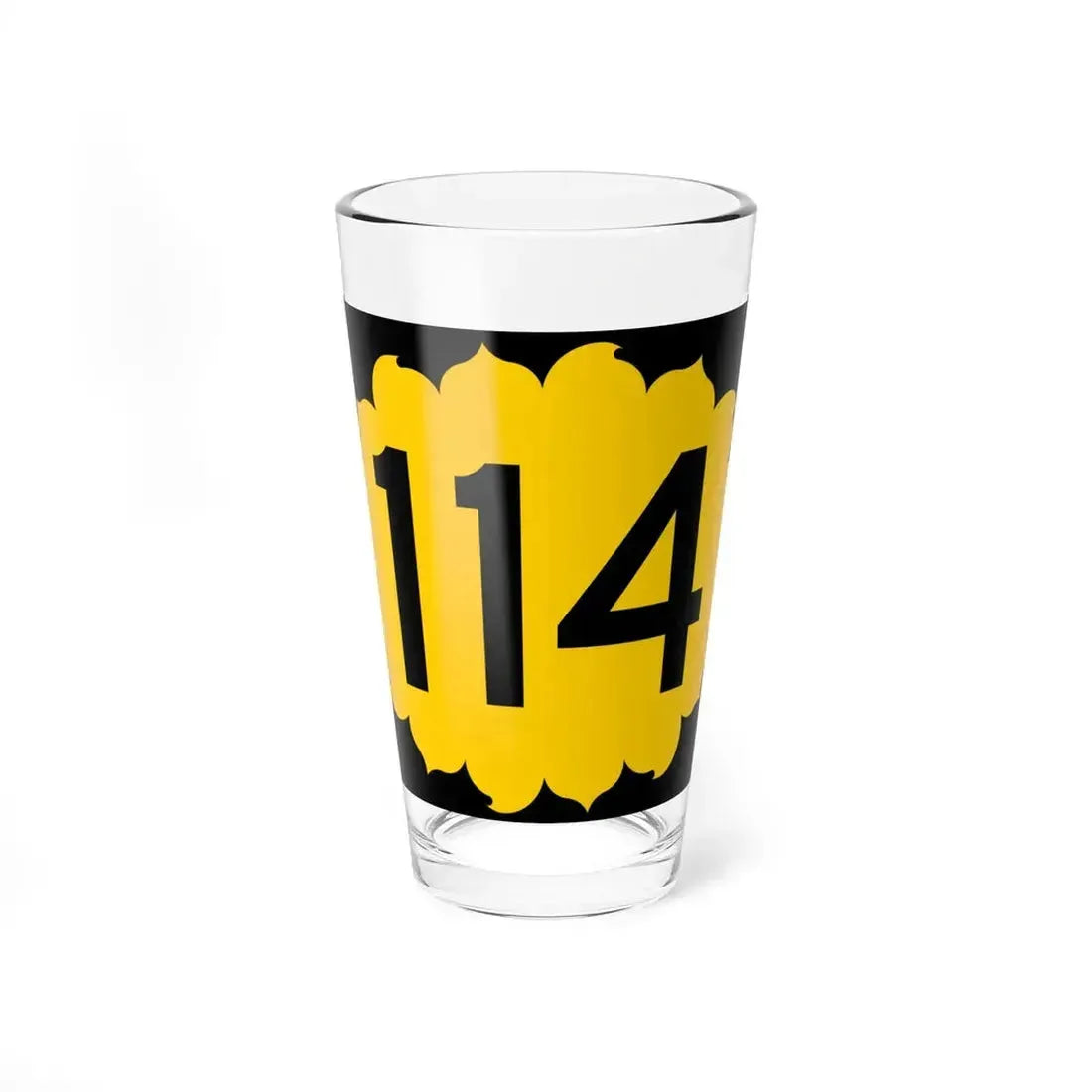 K-114 (Kansas) (Road Sign) Pint Glass 16oz 16oz - Go Mug Yourself