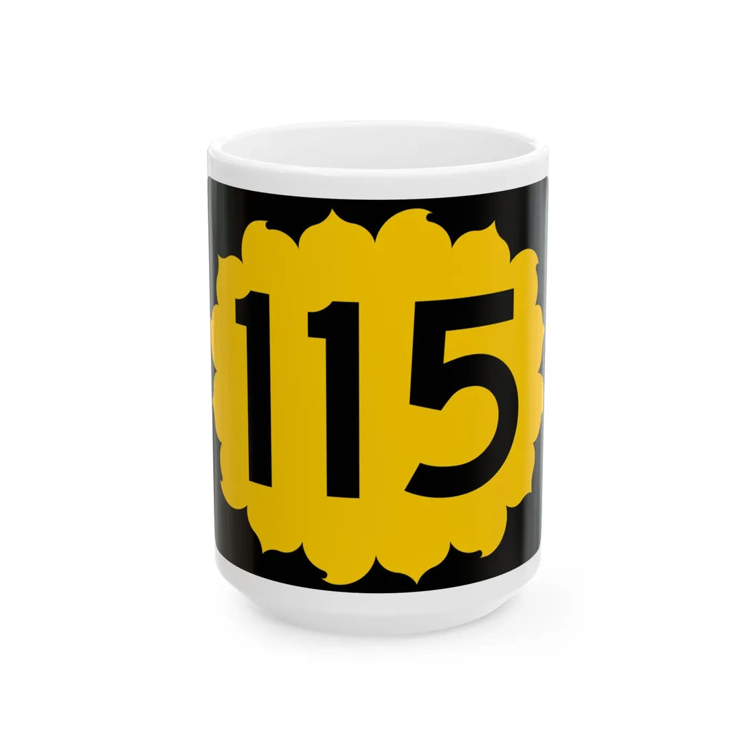 K-115 (Kansas) (Road Sign) White Coffee Mug 15oz - Go Mug Yourself