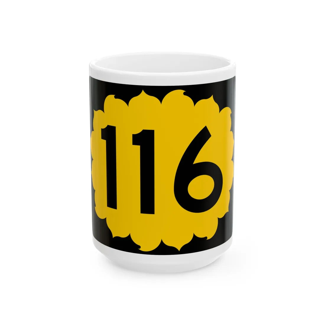 K-116 (Kansas) (Road Sign) White Coffee Mug 15oz - Go Mug Yourself