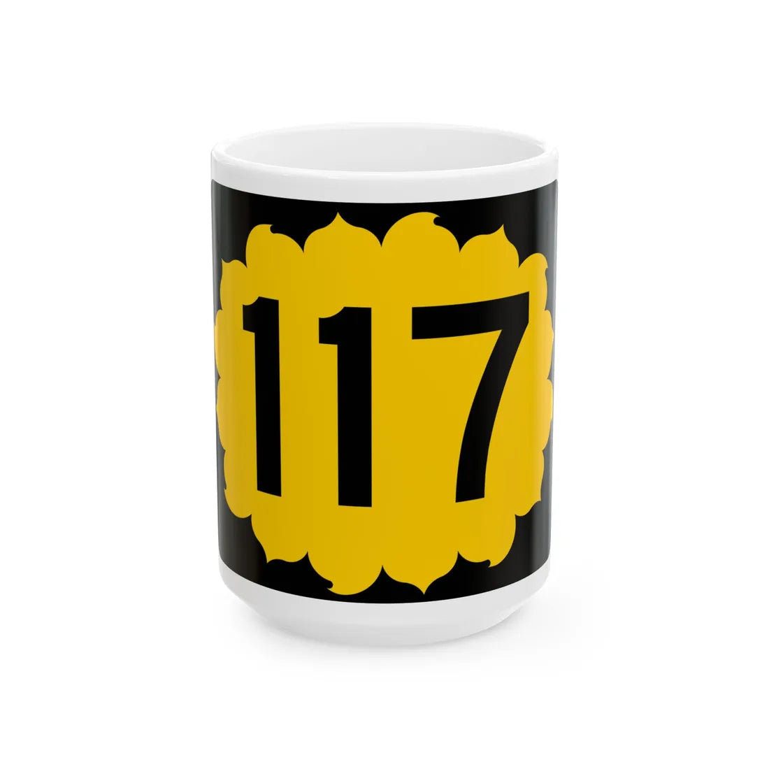K-117 (Kansas) (Road Sign) White Coffee Mug 15oz - Go Mug Yourself