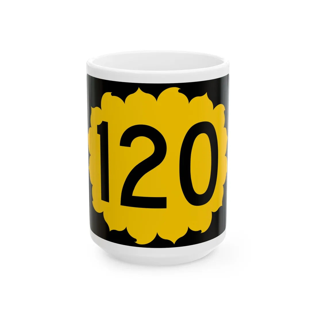 K-120 (Kansas) (Road Sign) White Coffee Mug 15oz - Go Mug Yourself