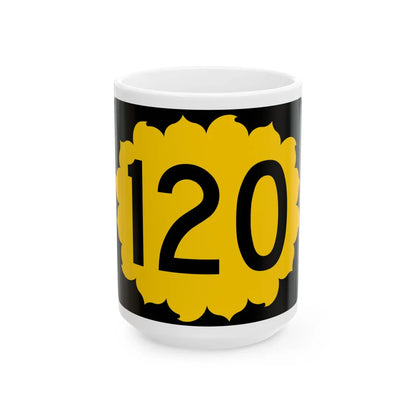 K-120 (Kansas) (Road Sign) White Coffee Mug 15oz - Go Mug Yourself