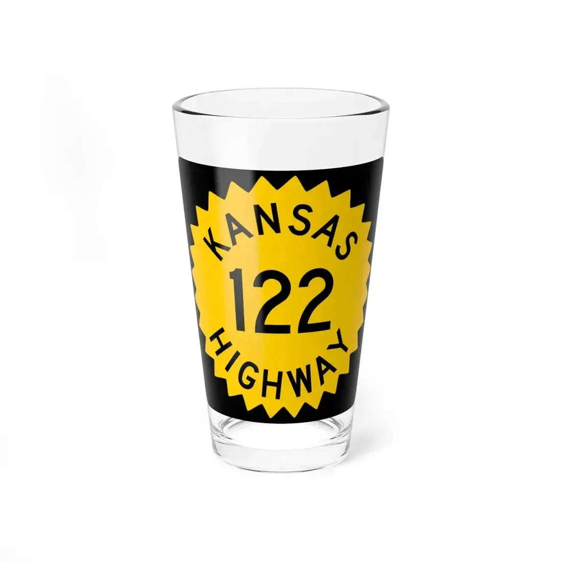K-122 1948 (Kansas) (Road Sign) Pint Glass 16oz 16oz - Go Mug Yourself