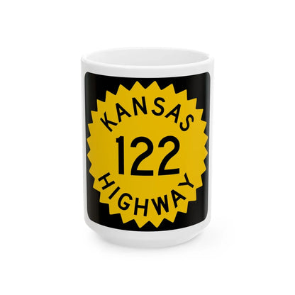 K-122 1948 (Kansas) (Road Sign) White Coffee Mug 15oz - Go Mug Yourself