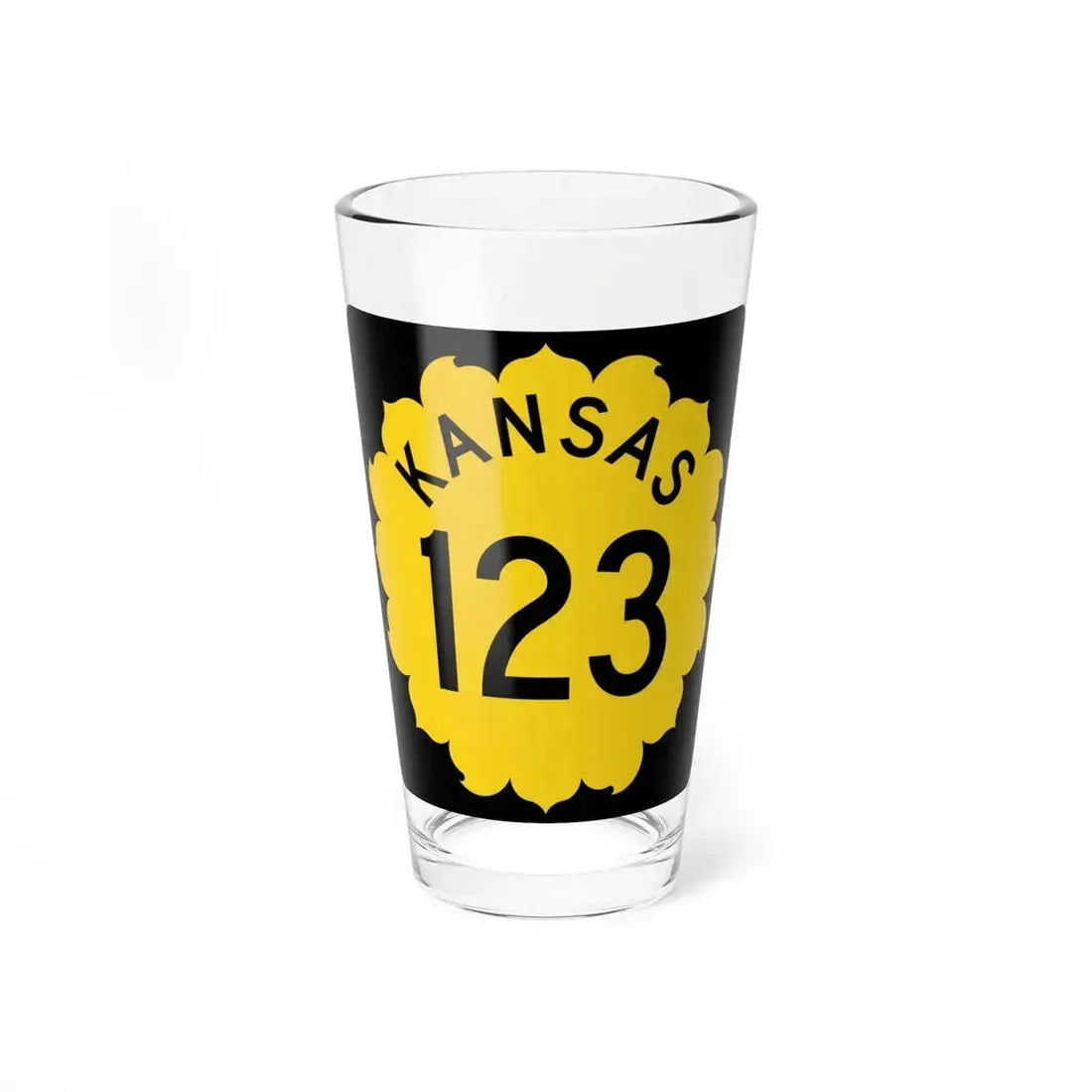 K-123 1962 (Kansas) (Road Sign) Pint Glass 16oz 16oz - Go Mug Yourself