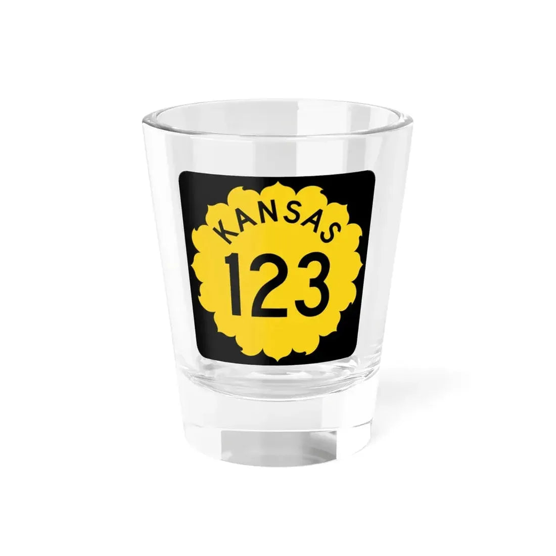 K-123 1962 (Kansas) (Road Sign) Shot Glass 1.5oz 1.5oz - Go Mug Yourself