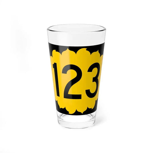 K-123 (Kansas) (Road Sign) Pint Glass 16oz 16oz - Go Mug Yourself