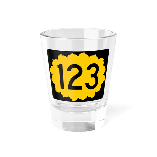 K-123 (Kansas) (Road Sign) Shot Glass 1.5oz 1.5oz - Go Mug Yourself