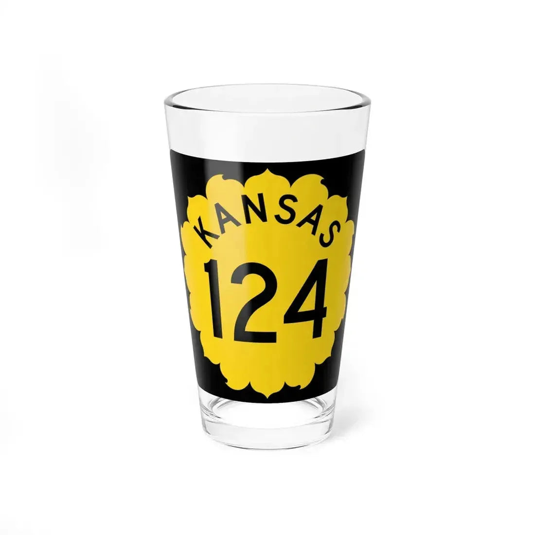 K-124 1962 (Kansas) (Road Sign) Pint Glass 16oz 16oz - Go Mug Yourself