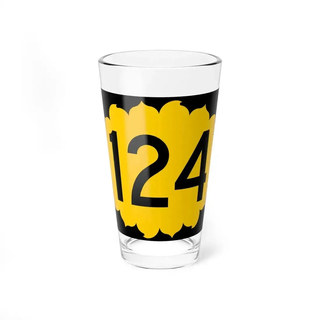 K-124 (Kansas) (Road Sign) Pint Glass 16oz 16oz - Go Mug Yourself