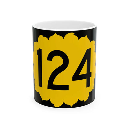 K-124 (Kansas) (Road Sign) White Coffee Mug 11oz - Go Mug Yourself