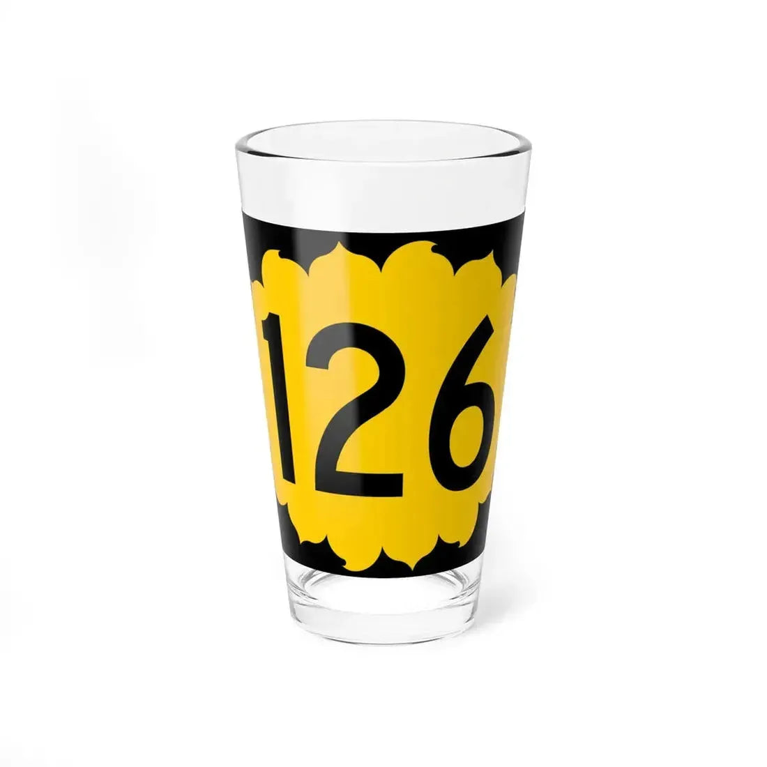 K-126 (Kansas) (Road Sign) Pint Glass 16oz 16oz - Go Mug Yourself