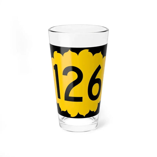 K-126 (Kansas) (Road Sign) Pint Glass 16oz 16oz - Go Mug Yourself