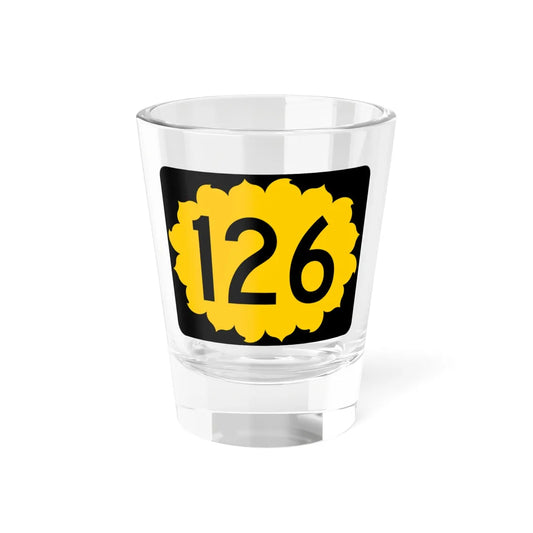 K-126 (Kansas) (Road Sign) Shot Glass 1.5oz 1.5oz - Go Mug Yourself