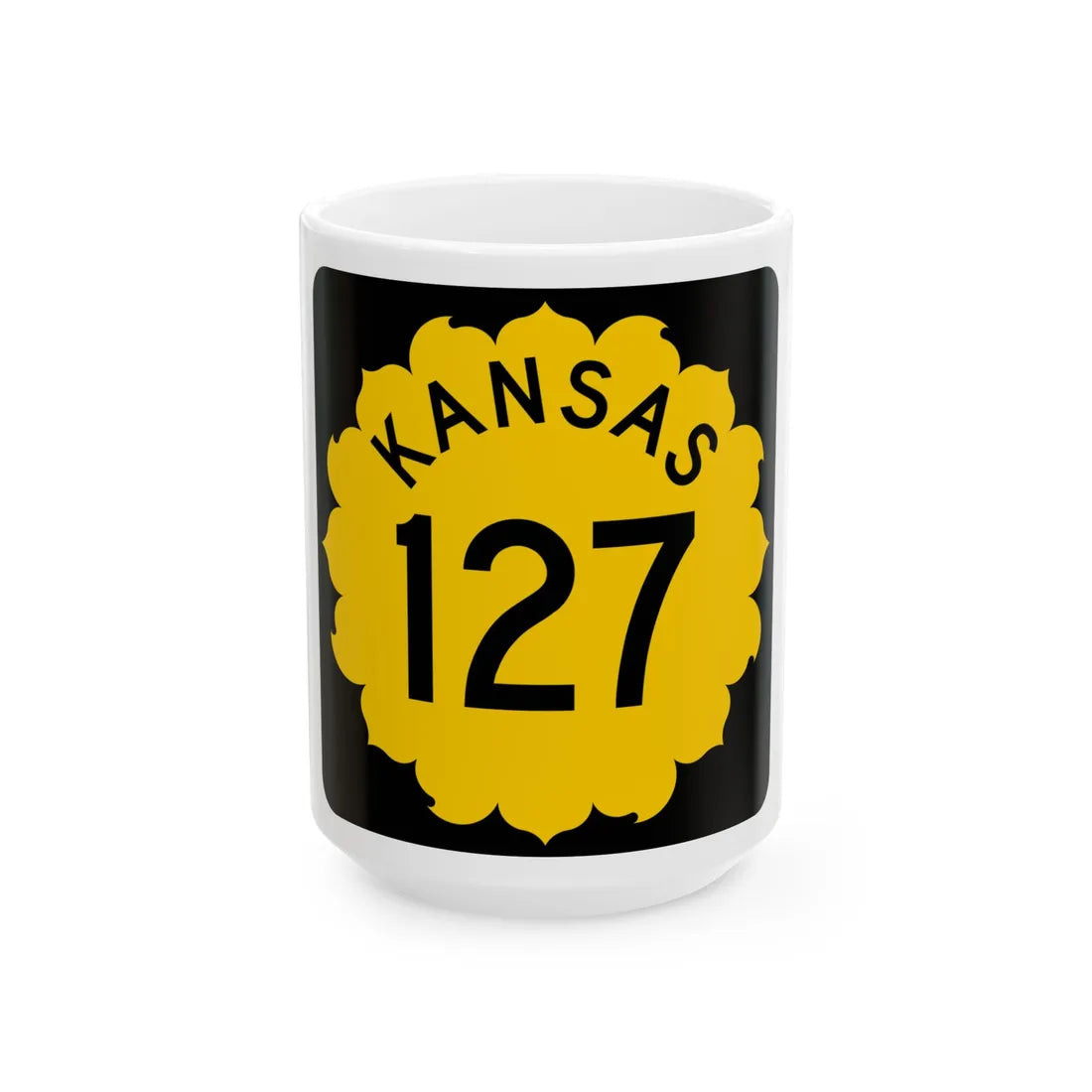 K-127 1962 (Kansas) (Road Sign) White Coffee Mug 15oz - Go Mug Yourself