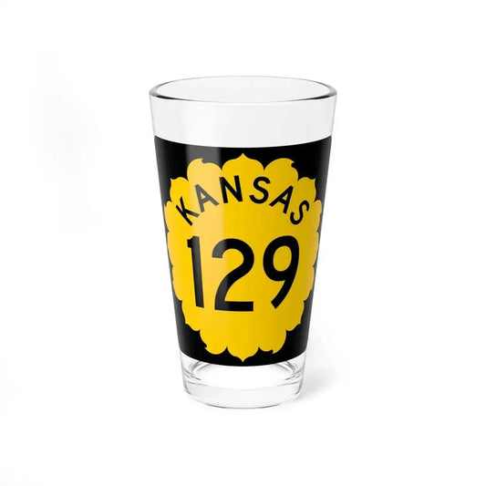 K-129 1962 (Kansas) (Road Sign) Pint Glass 16oz 16oz - Go Mug Yourself