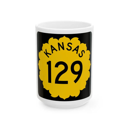 K-129 1962 (Kansas) (Road Sign) White Coffee Mug 15oz - Go Mug Yourself