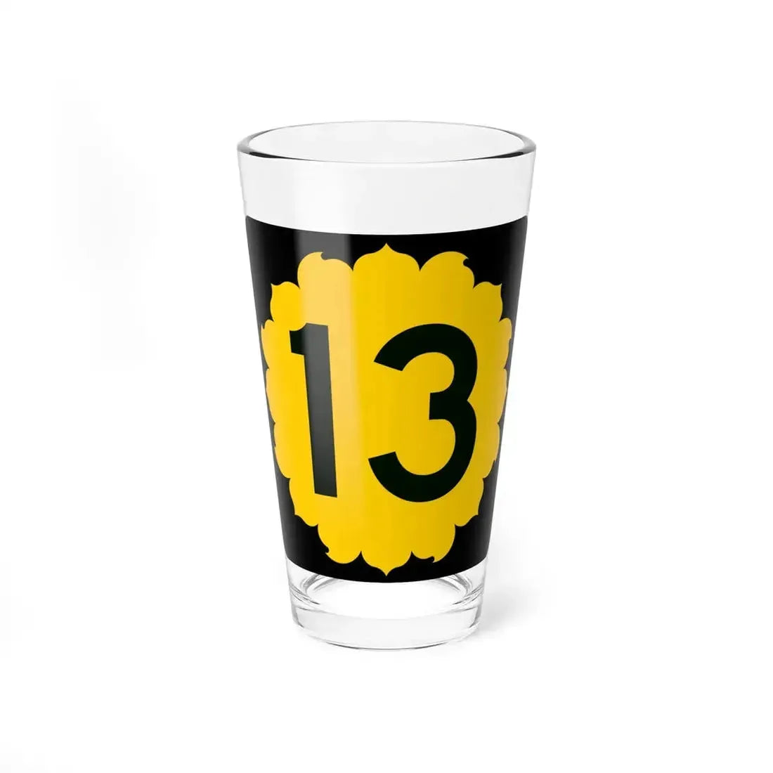 K-13 (Kansas) (Road Sign) Pint Glass 16oz 16oz - Go Mug Yourself