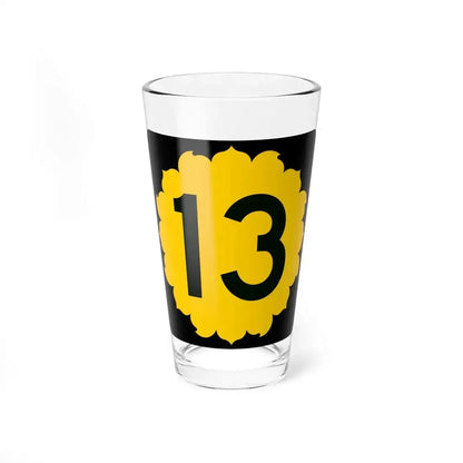 K-13 (Kansas) (Road Sign) Pint Glass 16oz 16oz - Go Mug Yourself