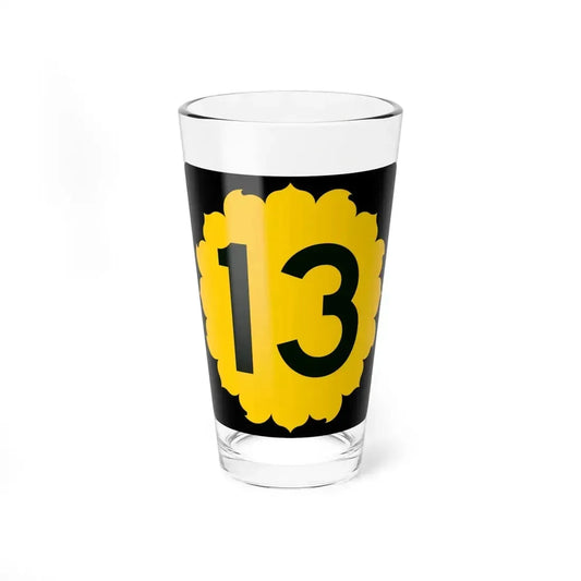 K-13 (Kansas) (Road Sign) Pint Glass 16oz 16oz - Go Mug Yourself