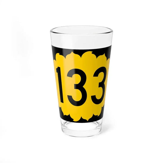 K-133 (Kansas) (Road Sign) Pint Glass 16oz 16oz - Go Mug Yourself