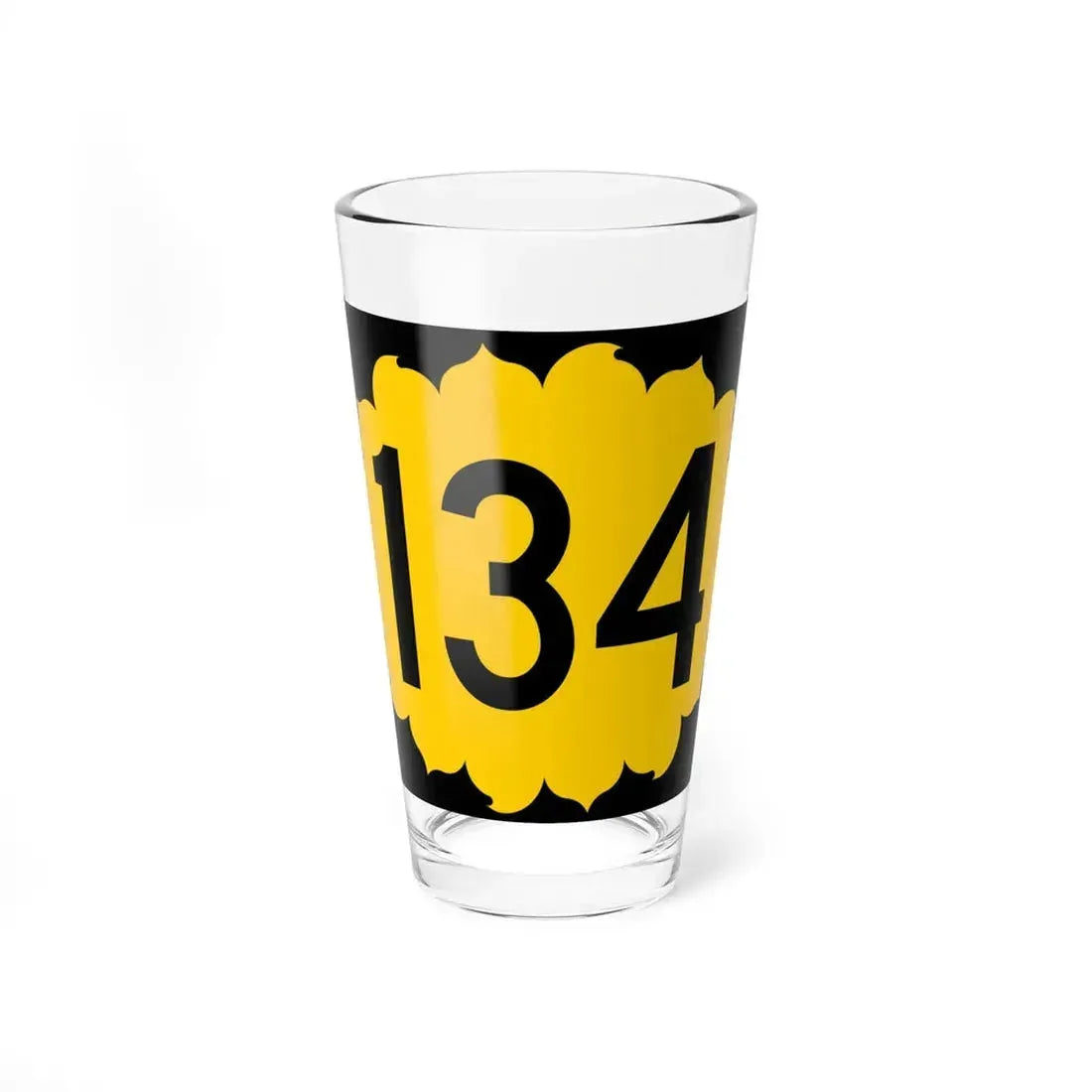 K-134 (Kansas) (Road Sign) Pint Glass 16oz 16oz - Go Mug Yourself