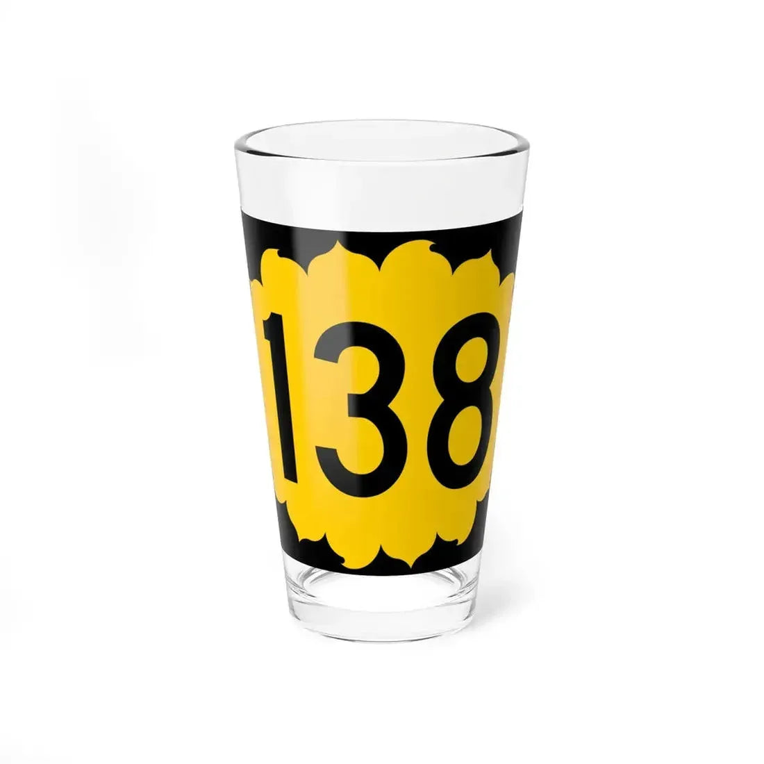 K-138 (Kansas) (Road Sign) Pint Glass 16oz 16oz - Go Mug Yourself