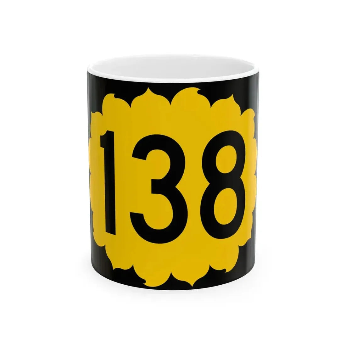 K-138 (Kansas) (Road Sign) White Coffee Mug 11oz - Go Mug Yourself