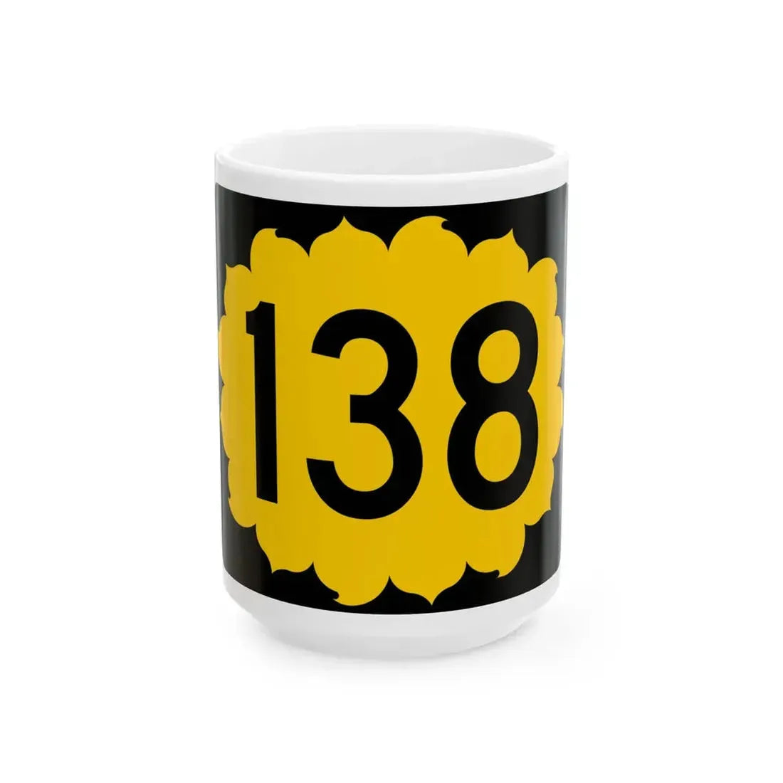 K-138 (Kansas) (Road Sign) White Coffee Mug 15oz - Go Mug Yourself