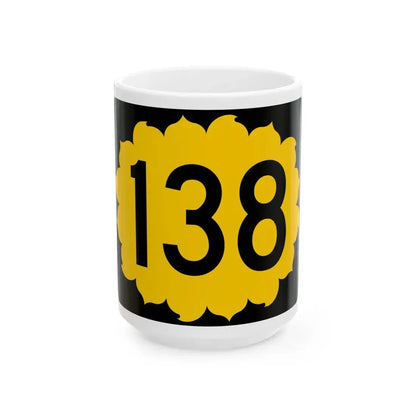 K-138 (Kansas) (Road Sign) White Coffee Mug 15oz - Go Mug Yourself