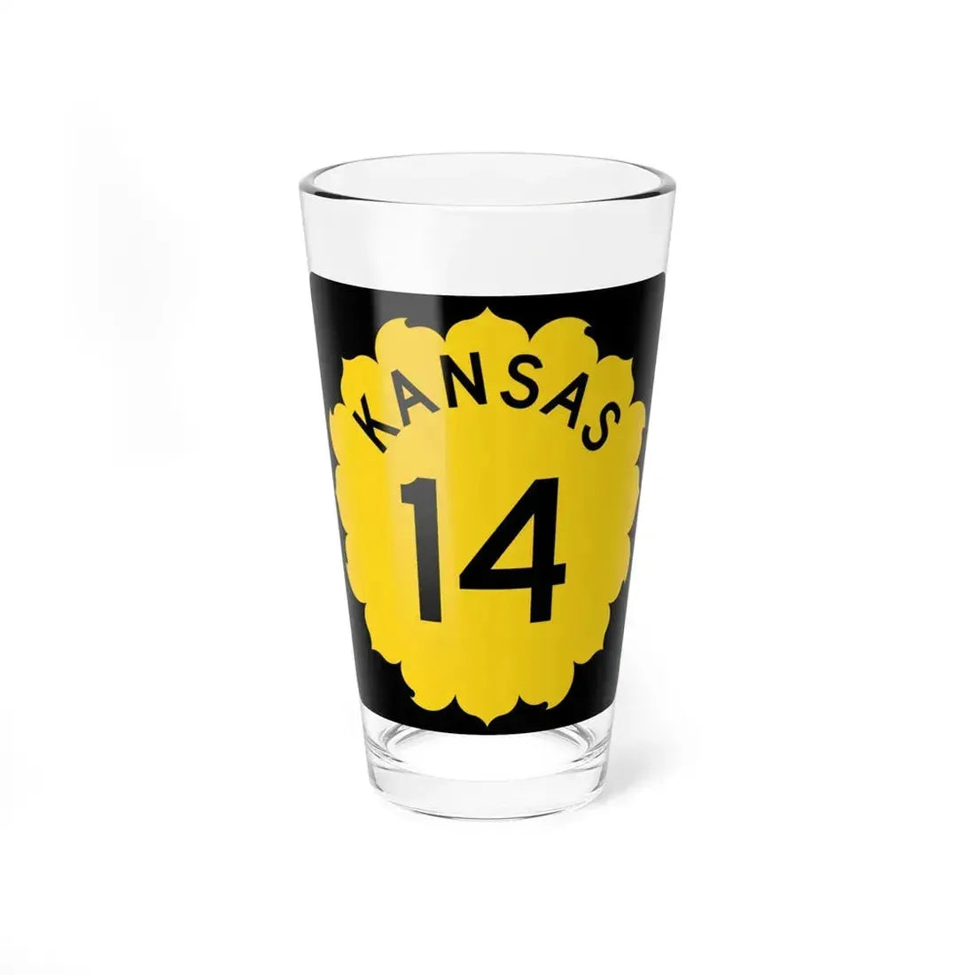 K-14 1962 (Kansas) (Road Sign) Pint Glass 16oz 16oz - Go Mug Yourself