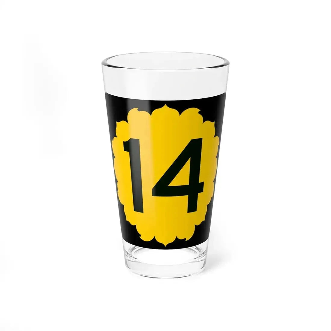 K-14 (Kansas) (Road Sign) Pint Glass 16oz 16oz - Go Mug Yourself