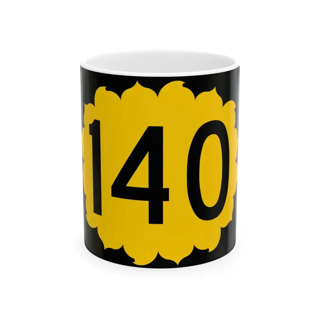 K-140 (Kansas) (Road Sign) White Coffee Mug 11oz - Go Mug Yourself