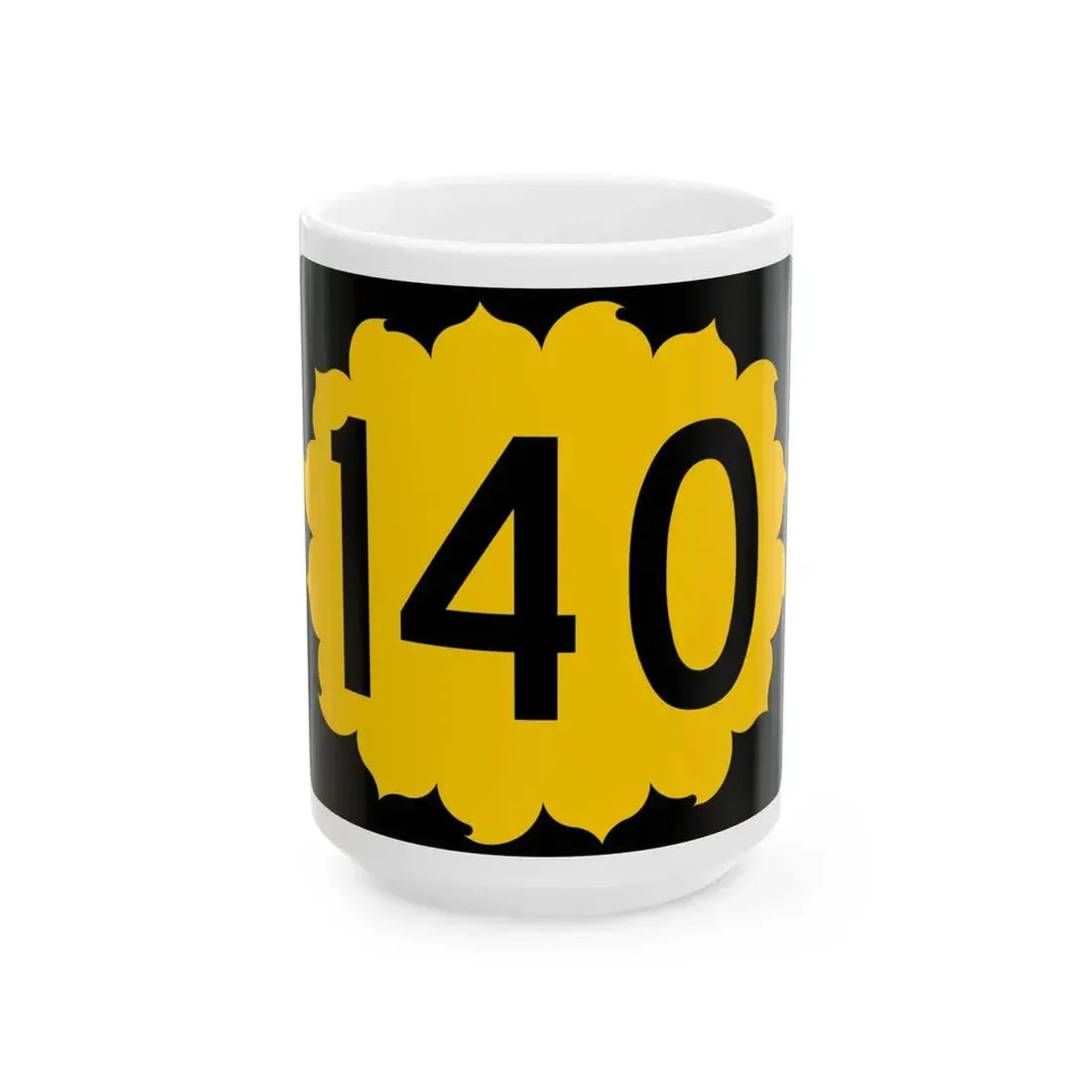 K-140 (Kansas) (Road Sign) White Coffee Mug 15oz - Go Mug Yourself