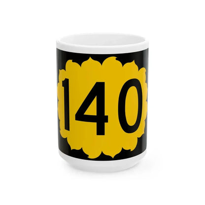 K-140 (Kansas) (Road Sign) White Coffee Mug 15oz - Go Mug Yourself