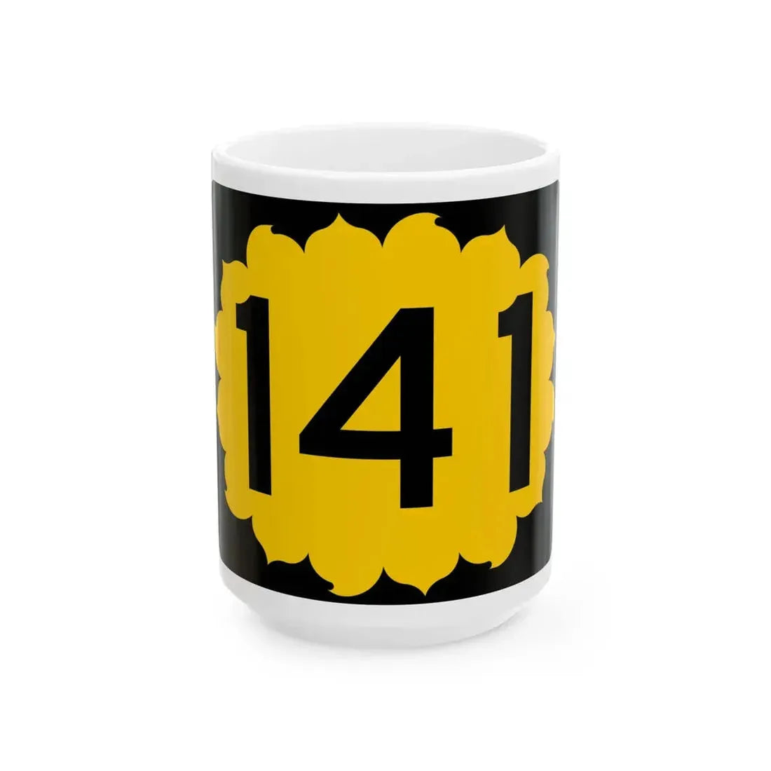 K-141 (Kansas) (Road Sign) White Coffee Mug 15oz - Go Mug Yourself