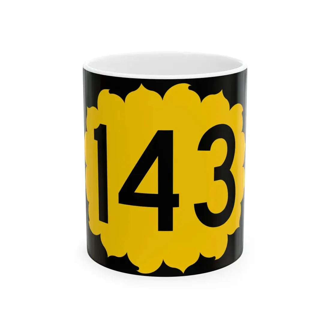 K-143 (Kansas) (Road Sign) White Coffee Mug 11oz - Go Mug Yourself