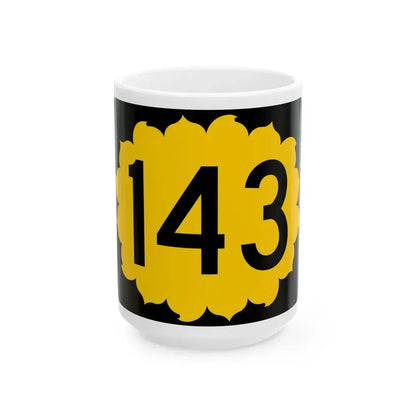 K-143 (Kansas) (Road Sign) White Coffee Mug 15oz - Go Mug Yourself