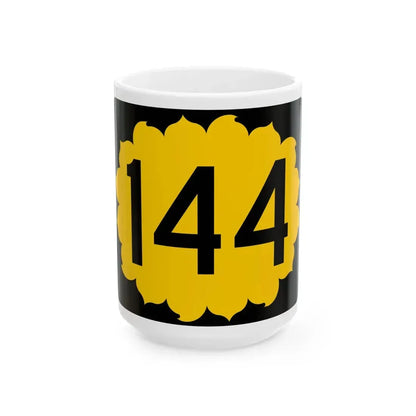 K-144 (Kansas) (Road Sign) White Coffee Mug 15oz - Go Mug Yourself