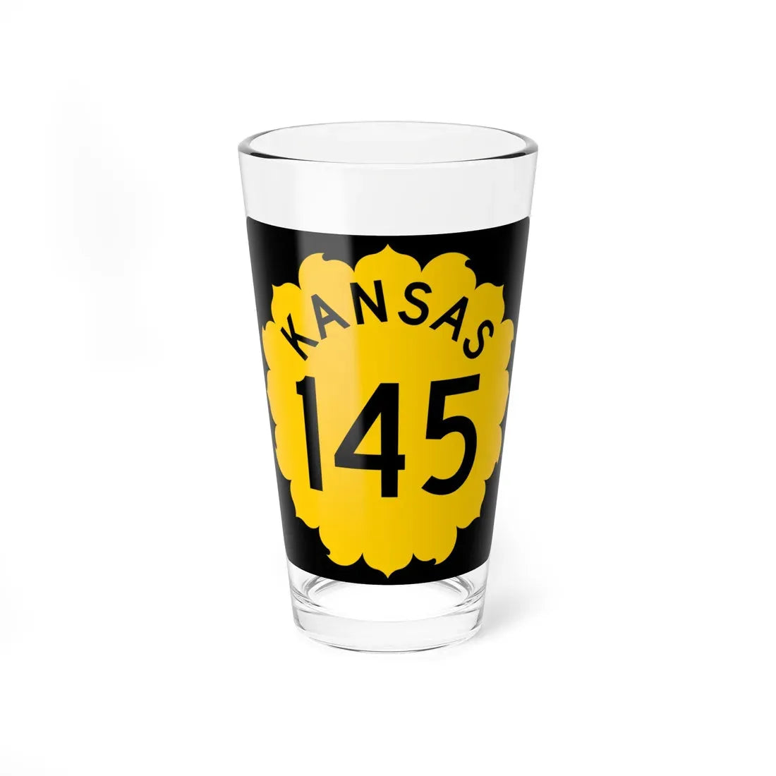 K-145 1962 (Kansas) (Road Sign) Pint Glass 16oz 16oz - Go Mug Yourself